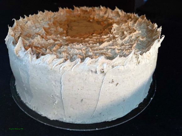 Cinnamon pistachio cake with cinnamon buttercream frosting | 9inch Round - serves 10-14