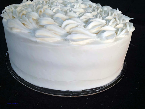 White Sour Cream Cake with White Buttercream Frosting